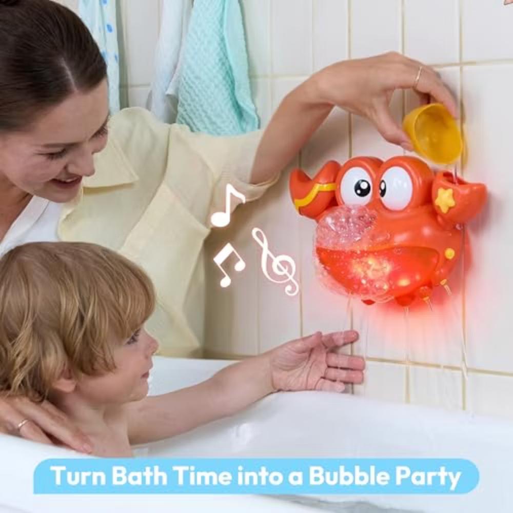LED Bubble Crab Bath Toy for Toddlers 2-4, Automatic Bubble Machine with Music & Lights, Bathtub Sensory Toys, Easter Gifts for Kids Boys Girls - Image 5