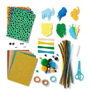 273pc Jungle Bucket of Crafts - DIY Art Kit, Includes Pom Poms, Acrylic Material, Ages 6+