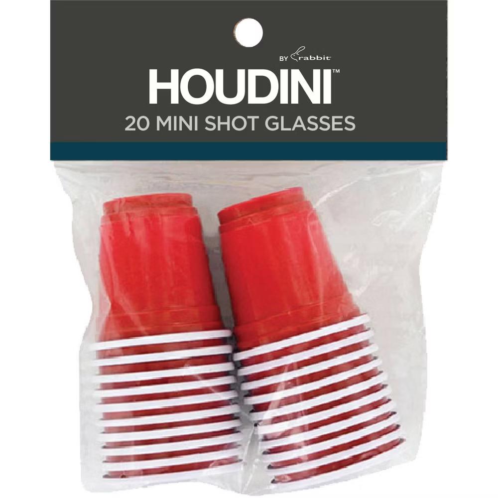 Houdini 20pk Disposable Shot Glasses: Red Plastic Shot Cups, 2oz Capacity - Image 6