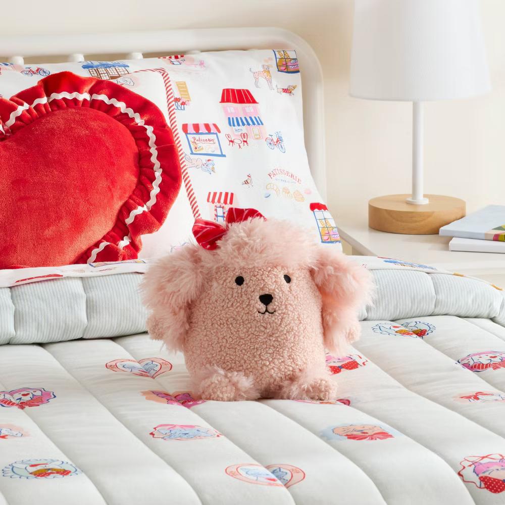 Poodle Kids' Mini Weighted Plush Throw Pillow Pink - Image 4