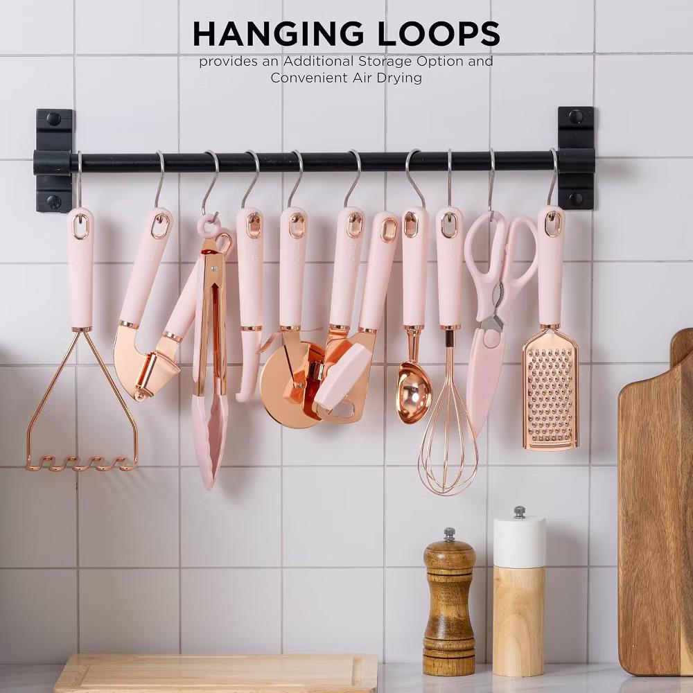 Kitchen Gadget Set Stainless Steel Utensils with Soft Touch Handles, 10 Pc. Copper - Image 15