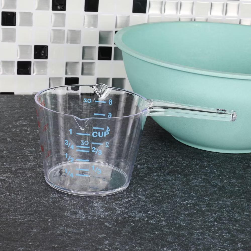 1 Cup Capacity Clear Plastic Measuring Cup, includes US and Metric Graduations - Image 4