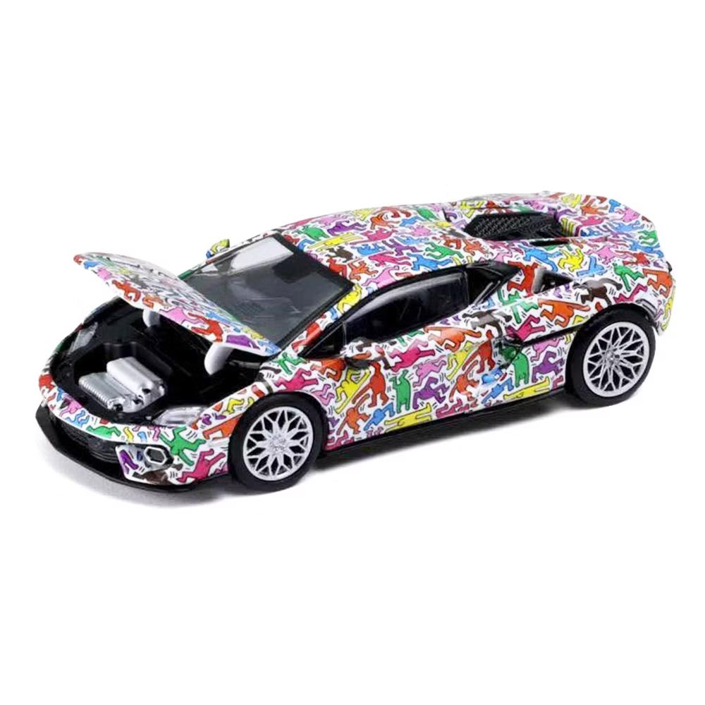 Lamborghini Temerario "Keith Haring Livery" White with Graphics 1/64 Diecast Model car - Image 3