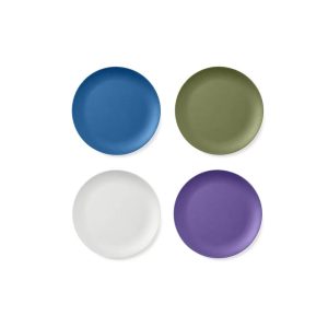 Red Rover 7" 4pk Bamboo Kids' Plates Blue/Green/Purple: Baby & Toddler Dining Plates, Dishwasher-Safe