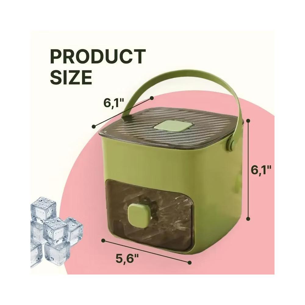 Compact Mini Ice Cube Tray with Lid, 6 Inch Small Storage Bin Ice Maker Mold, Reusable Tiny Ice Container with Ice Tongs, Ideal for RV & Mini Fridge