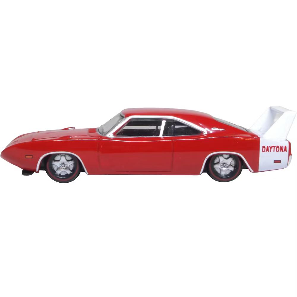 1969 Dodge Charger Daytona Red with White Stripe 1/87 (HO) Scale Diecast Model Car - Image 4