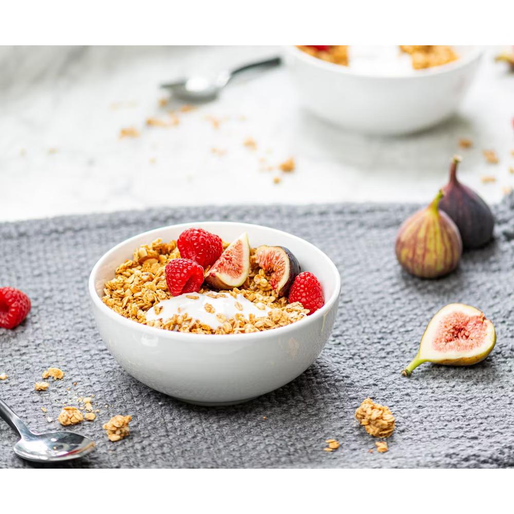 Kook Ceramic Cereal Bowls, 20 oz, Set of 4, White