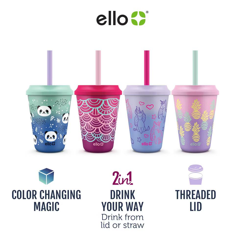 12oz 4pk Plastic Chameleon Color Changing Cups with Twist on Lids - Image 7