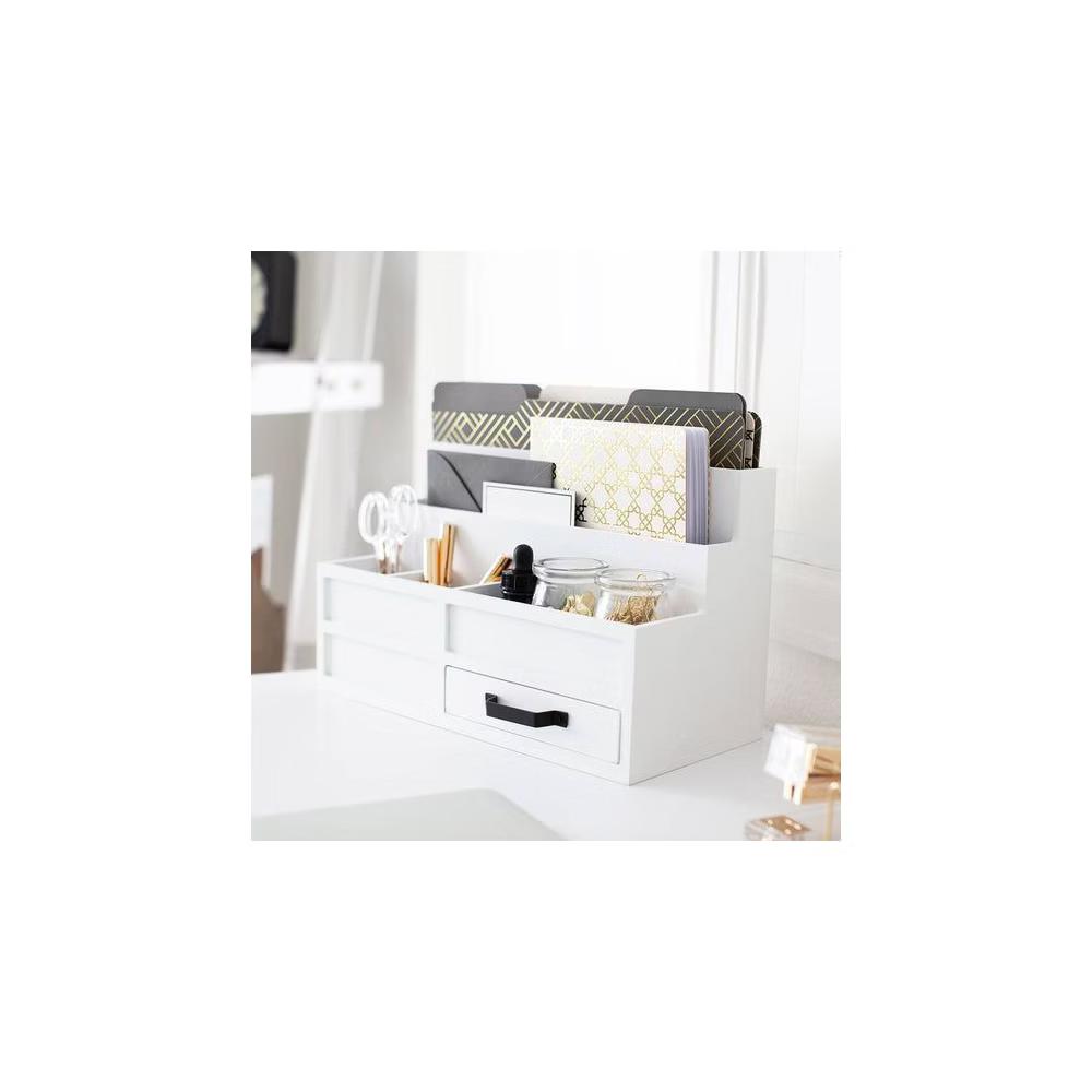 Blu Monaco Wood Mail Organizer with Drawer & Pen Holder - Image 22