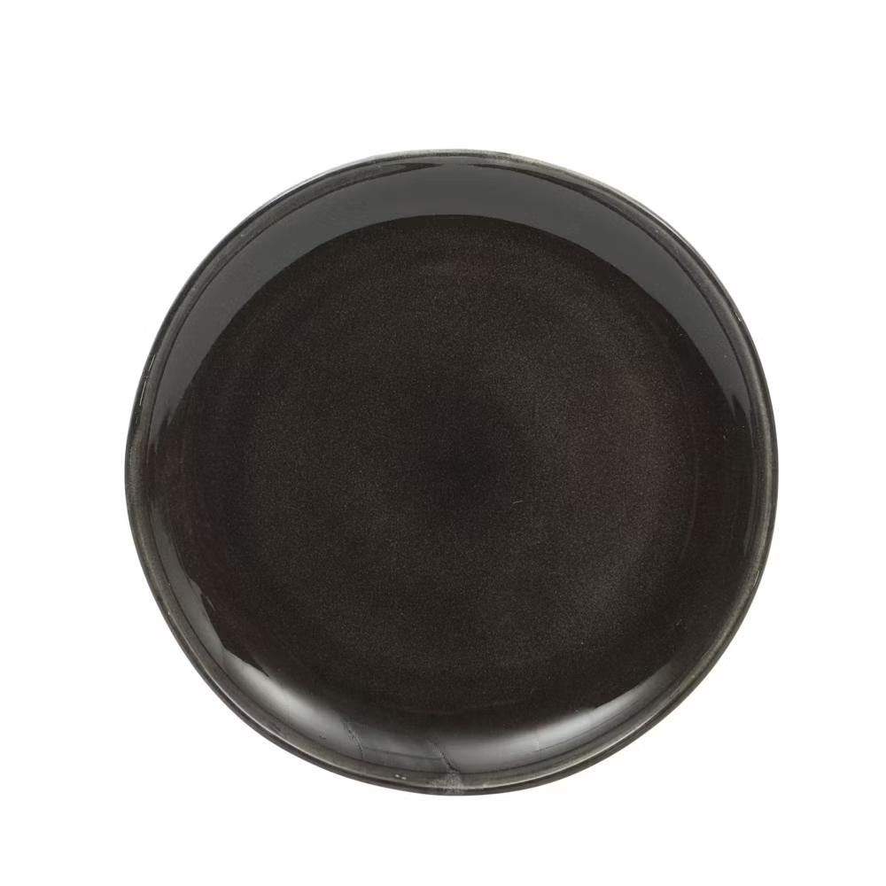 Soho Lounge Nardini 12 Piece (Service for 4) Plates and Bowls Reactive Glaze Dishes Stoneware Ceramic Dinnerware Set - Black and Blue - Image 7