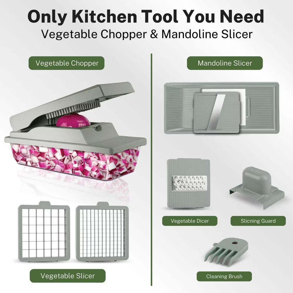 As Seen On TV NutriSlicer XL 7 Piece Vegetable Mandoline Slicer Chopper Dicer with Container & Blades - Image 30