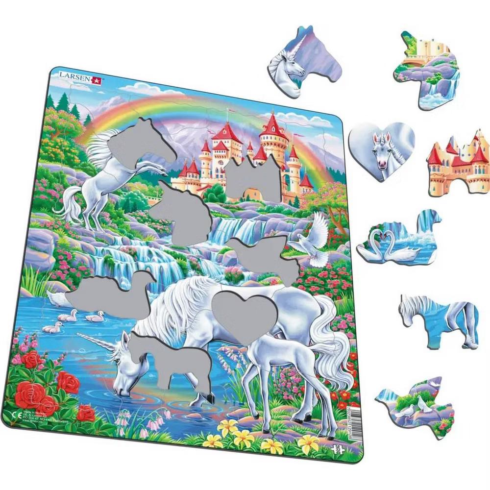 Larsen Unicorn Kids' Jigsaw Puzzle - 32pc: Educational Fun with Memory, Creative Thinking, Fine Motor Skills - Image 2