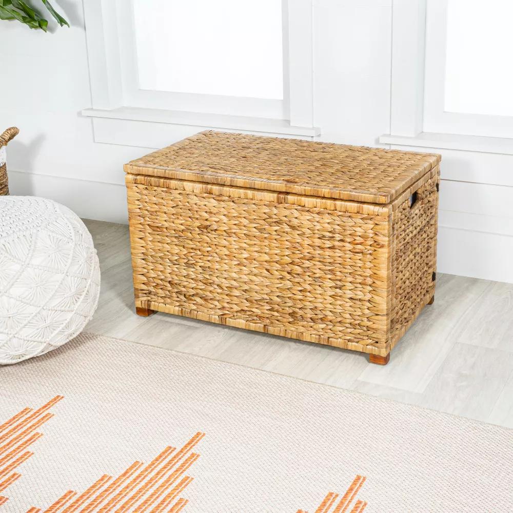 happimess Anada 30" Handwoven Wicker Weave Storage Trunk - Image 14