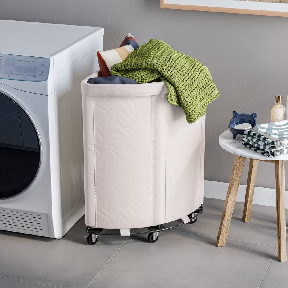 Seville Classics Heavy-Duty Rolling Corner Laundry Room Hamper - Image 19