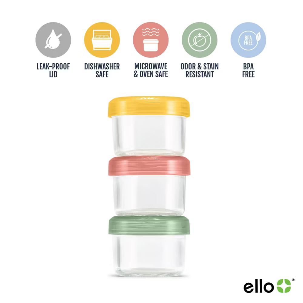 6pc Glass Condiment Color Lock Food Storage Container Set: Microwave & Oven Safe, Multicolored Lids - Image 5