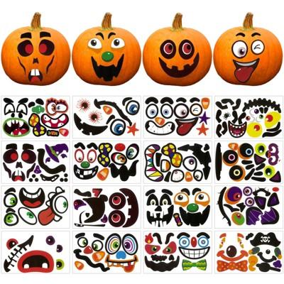 DIY Halloween Mini Pumpkin Face Stickers, 32pcs