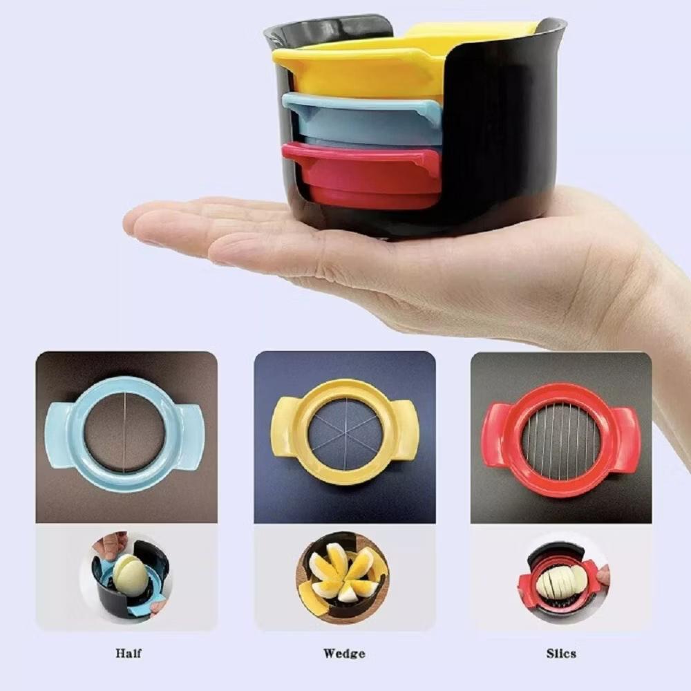 Home Collection 3 in 1 Egg Slicer Cutter and Strawberry Divider Kitchen Tool - Image 3