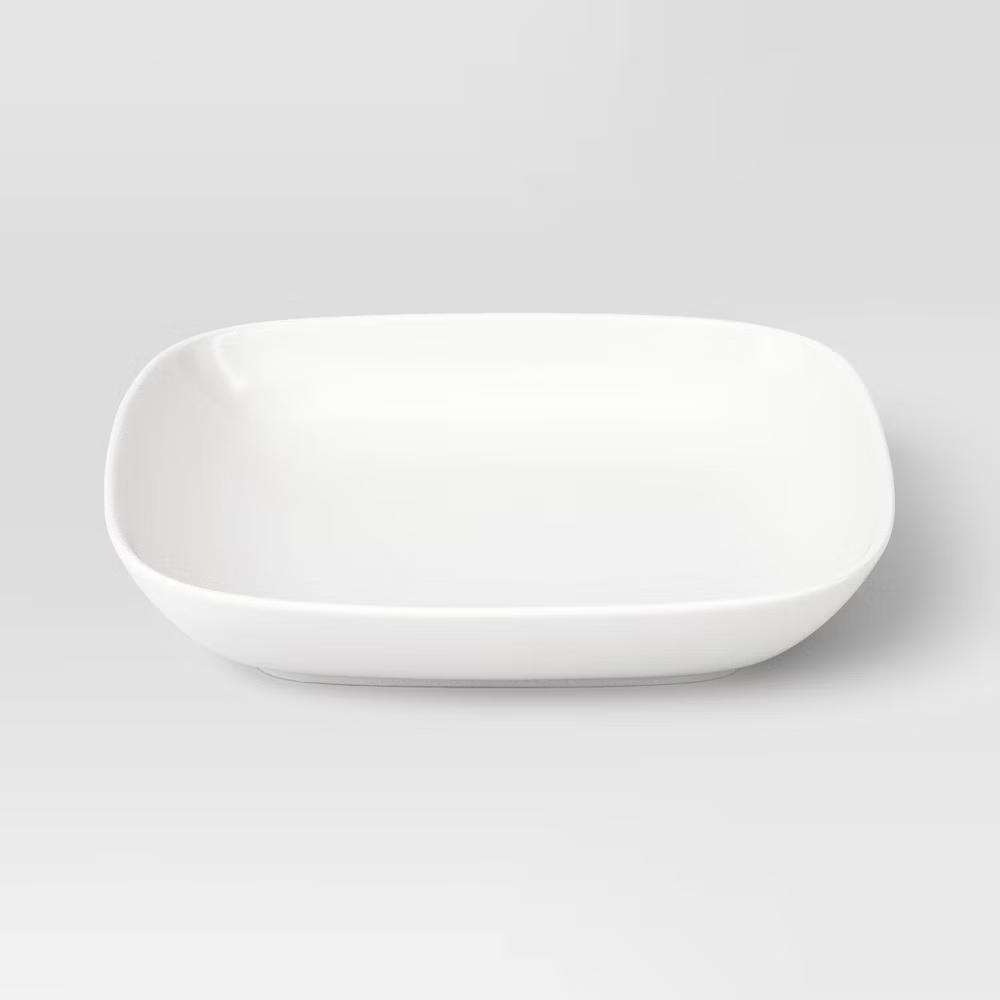 25.3 fl oz Porcelain Square Dinner Bowl White