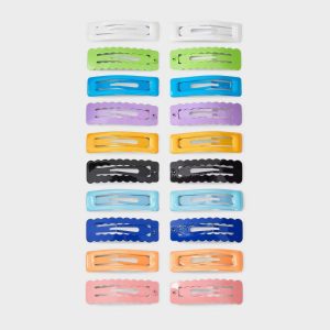 Rectangle Snap Clips - 20ct - Iron, Solid Pattern, All Hair Types, Hair Styling