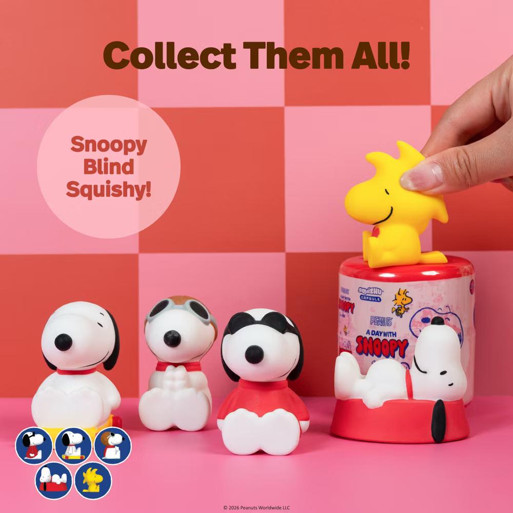 Capsule Snoopy Peanuts Surprise Blind Collectible Surprise Toy Squishy Figurine SquiSHU Series 1 A Day With Snoopy - Image 4