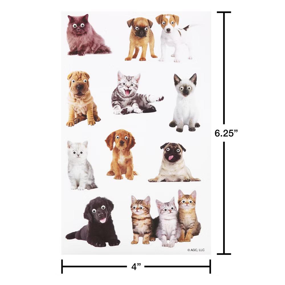 Funny Pets Sticker Pad for Kids/Silly Cats and Dogs 110ct - 10 Sheets - Image 2