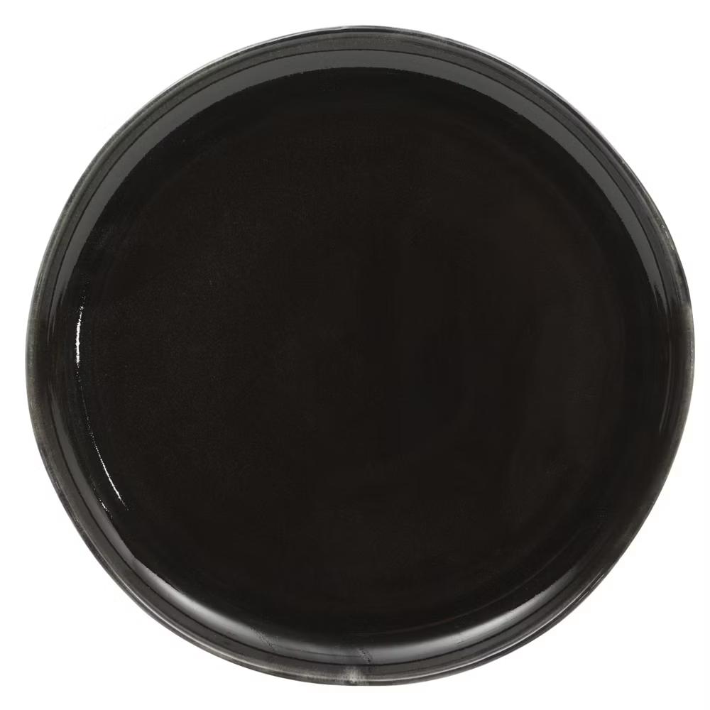 Soho Lounge Nardini 12 Piece (Service for 4) Plates and Bowls Reactive Glaze Dishes Stoneware Ceramic Dinnerware Set - Black and Blue - Image 4