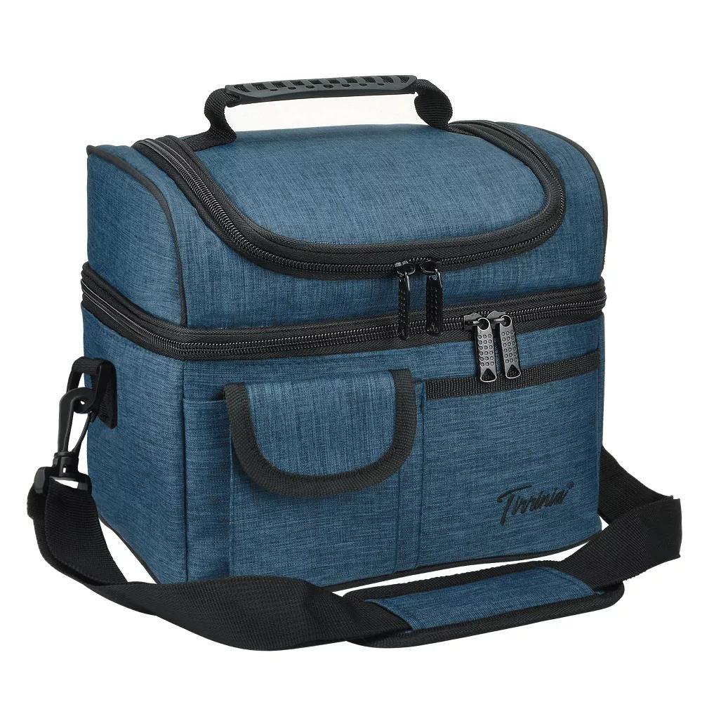 Dual Compartment Insulated Lunch Bag, Leakproof Lunch Tote with Front Pocket, Insulated Lunch Cooler Bag with Back Mesh Pocket - Image 17