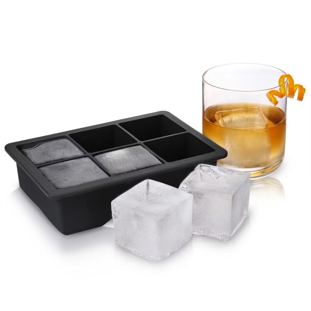 Innovine Ice Cube Tray with Lid for Whiskey, Iced Coffee, Juice, Soda, Silicone Mold for Chocolate, Candle, Makes 2? Cubes, Kitchen Gifts, Black - Image 3