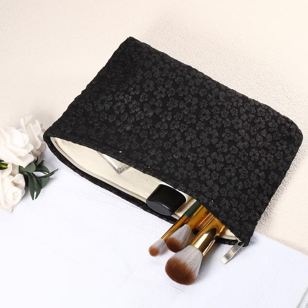 Portable Travel Floral Canvas Zipper-Closure Makeup Bag 1 Pc - Image 11