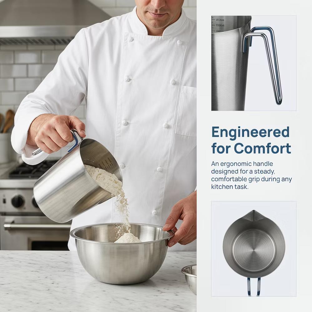 Measuring Cup, Liquid Stainless Steel Measuring Cup for Kitchen Use, Ideal for Measuring Ingredients Precisely - Image 17