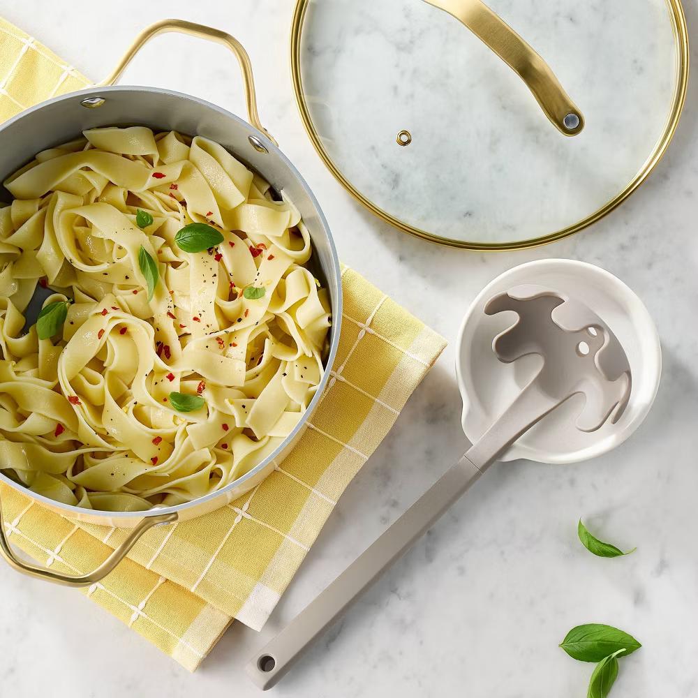 Soft Grip Nylon Pasta Spoon Gray - Image 3