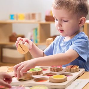 Wooden Slice & Match Fruit & Vegetable Puzzles
