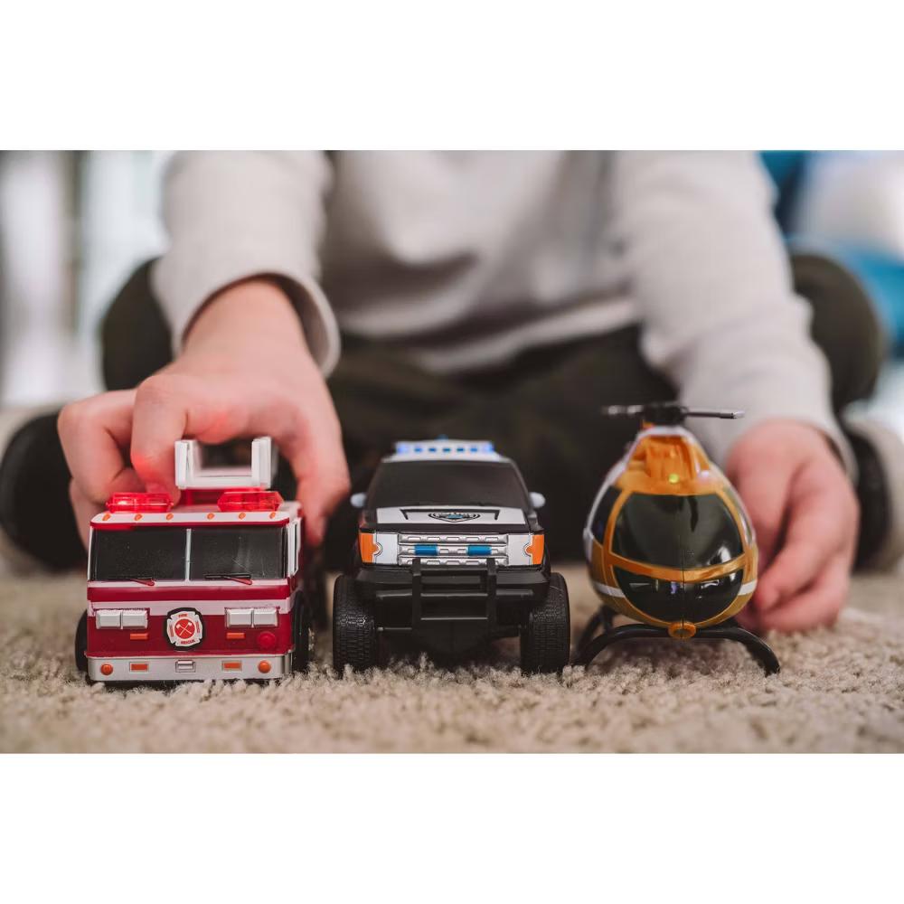 Maxx Rescue Vehicle 3pk - Ambulance, Firetruck and Helicopter