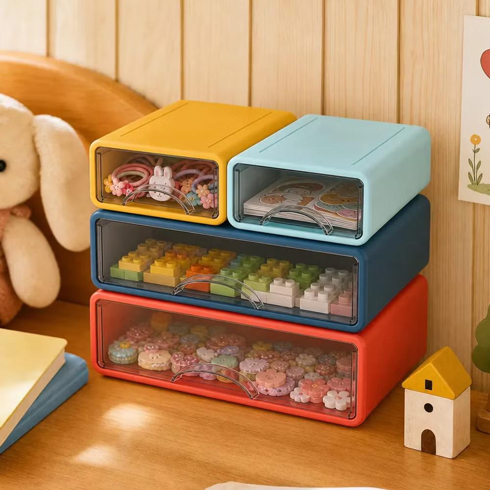 Stackable Storage Drawer with Dividers, Transparent PP Material Desktop Organizer, Durable Thickened Storage Container - Image 22