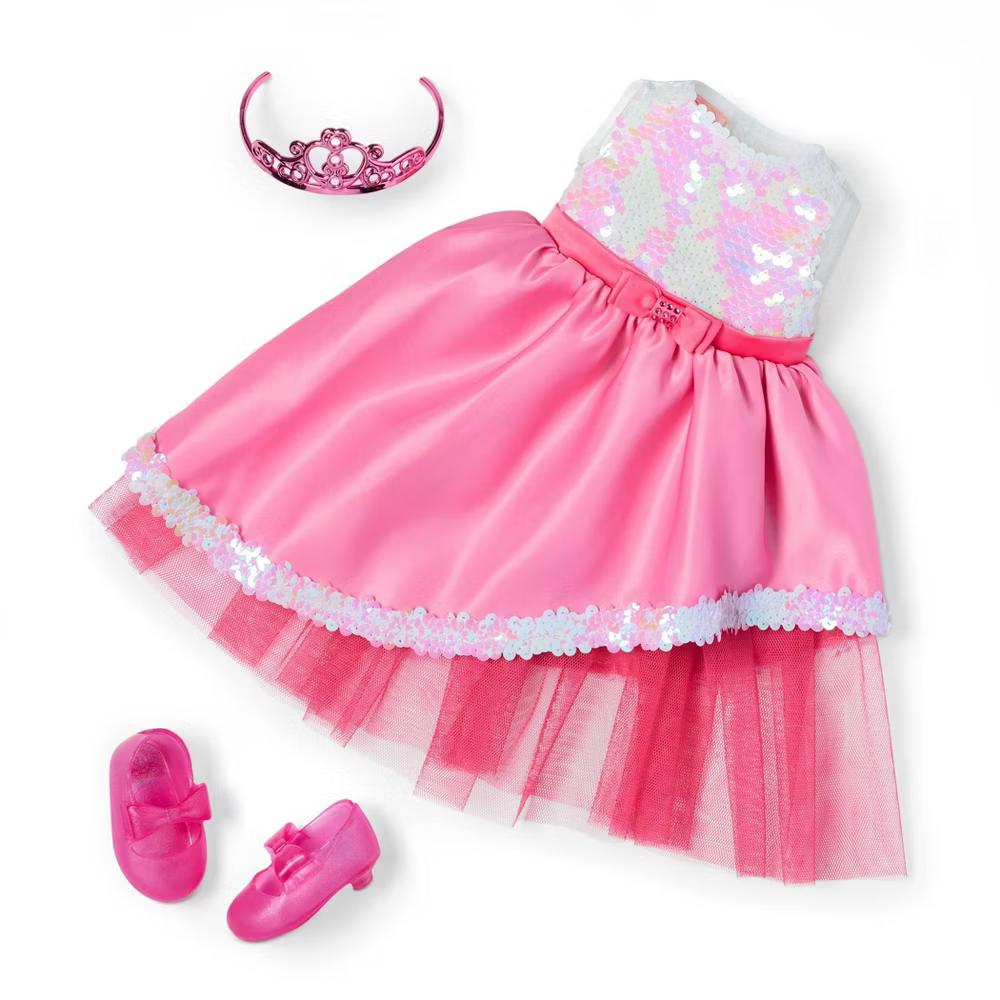 Adelaide 18" Fashion Doll in Pink Dress with Tiara - Light-Blonde Hair/Light-Blue Eyes - Image 2