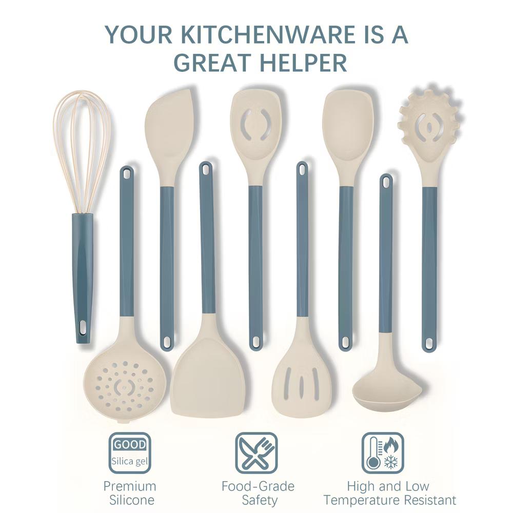 21-Piece Silicone Cooking Utensil Set with Holder, Heat-Resistant Kitchen Utensils and PP Handles - Image 5