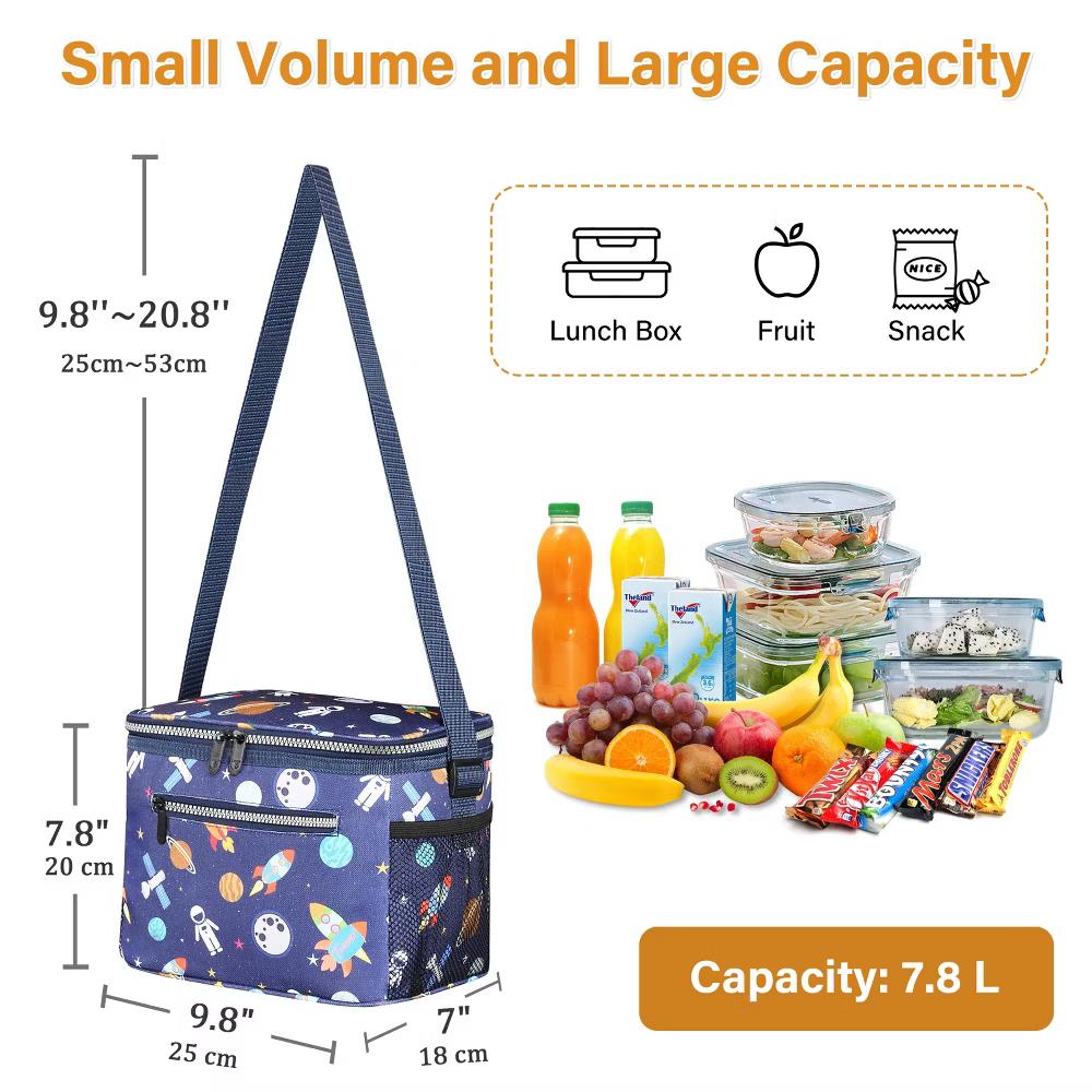 Insulated Small Lunch Bag for Adult Kid, Leakproof Reusable Lunch Cooler Bag with Adjustable Shoulder Strap, Kids Portable Lunch Box - Image 47