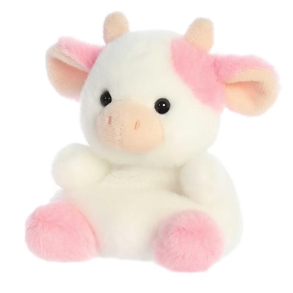 Small Belle Strawberry Cow Palm Pals Adorable Stuffed Animal Pink 6" - Image 4