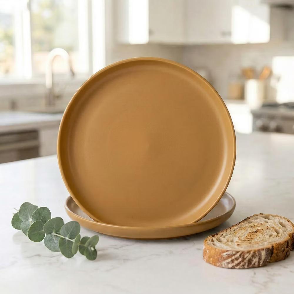 12-Piece Stoneware Dinnerware Set with Mugs, Microwave & Dishwasher Safe, Non-Toxic Dish Set, Plate Set, Stackable Matte Glaze Kitchenware for 3 - Image 46