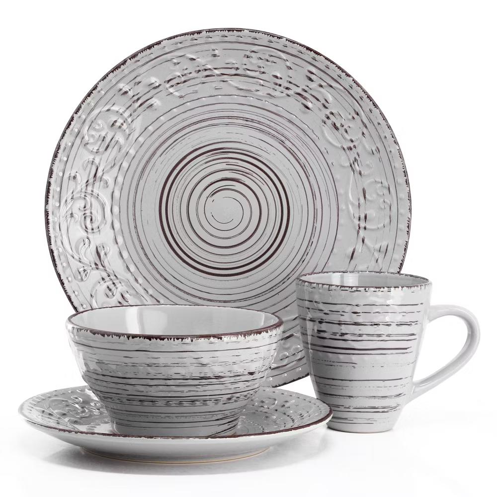 Malibu Sea Glass 16-Piece Dinnerware Set in Dark Green - Image 26