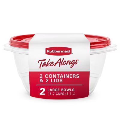 TakeAlong 15.7 Cup Plastic 2pk Serving Bowls Clear: Food Storage Containers, Microwave & Freezer Safe - Image 8