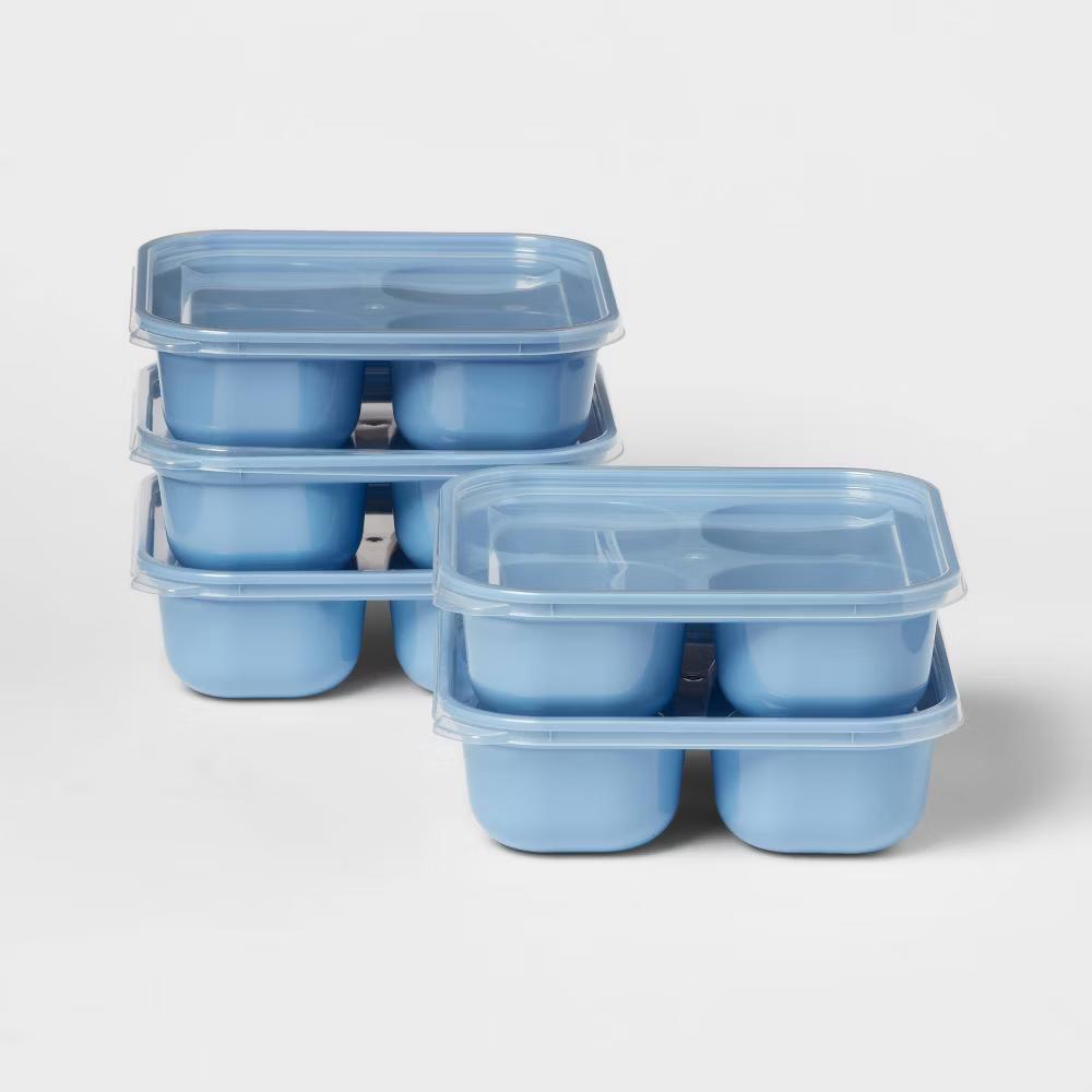 10pc (Set of 5) Plastic Divided Snack Food Storage Container Set - Image 9