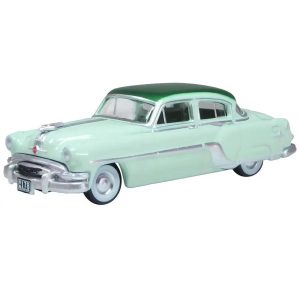1954 Pontiac Chieftain 4 Door Shannon Green with Brookmere Green Top 1/87 (HO) Diecast Model Car