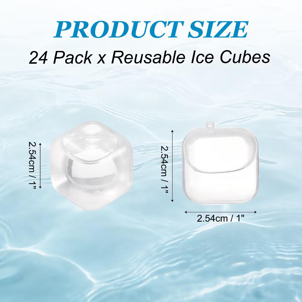 Plastic Durable Lightweight Compact Ice Cube Tray 2.54 x 2.54cm / 1 x 1 inch White Glossy 24 Pcs - Image 3