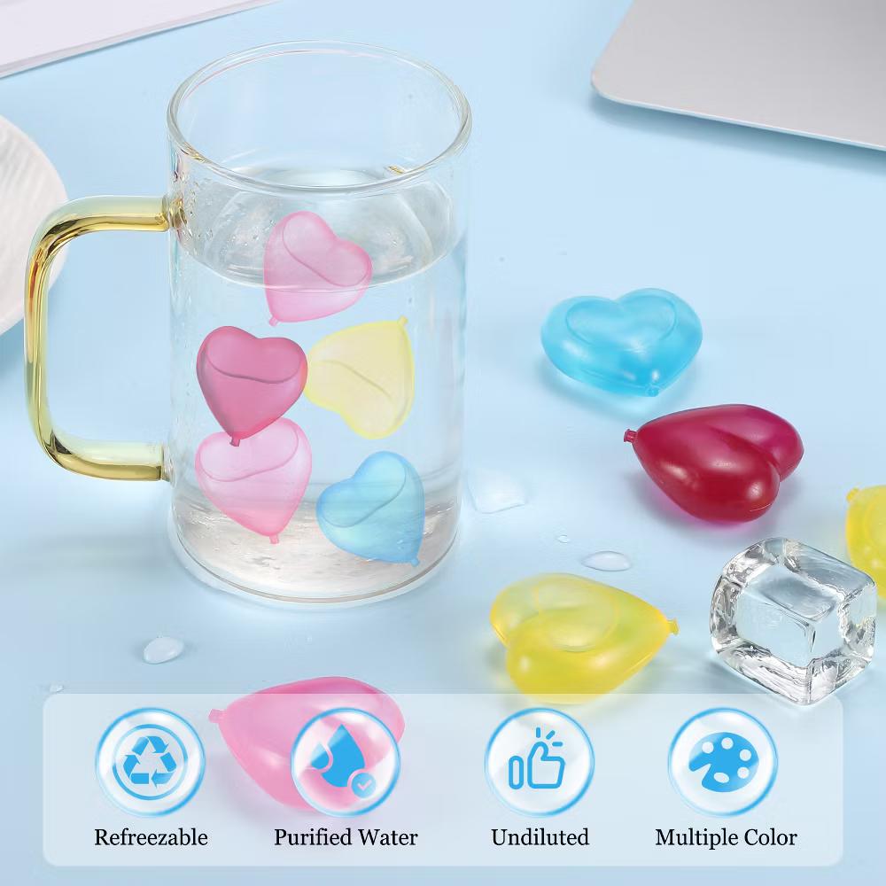 Plastic Durable Lightweight Heart Shape Ice Cube Tray 4 x 3.5cm / 1.57 x 1.38 Inch Yellow/Blue/Pink/Red 24 Pcs - Image 4