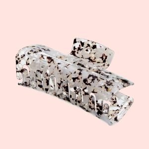 lüxe Acrylic Open Cut Rectangle Claw Clip - Tort: Hair Styling, For All Hair Types, 6.5" Height, 1 Piece