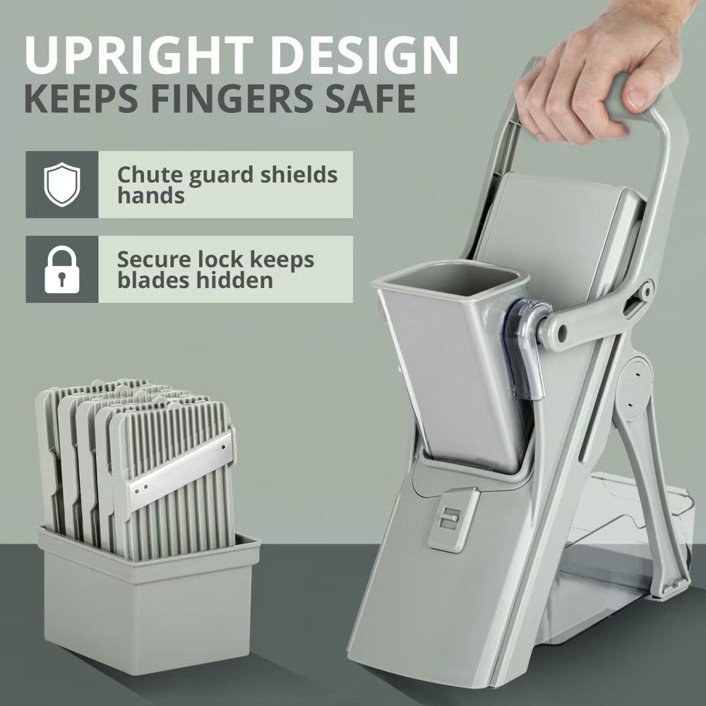 NutriSlicer Upright Mandoline Slicer – 5 Stainless Steel Blades, BPA-Free and Dishwasher Safe - Image 22