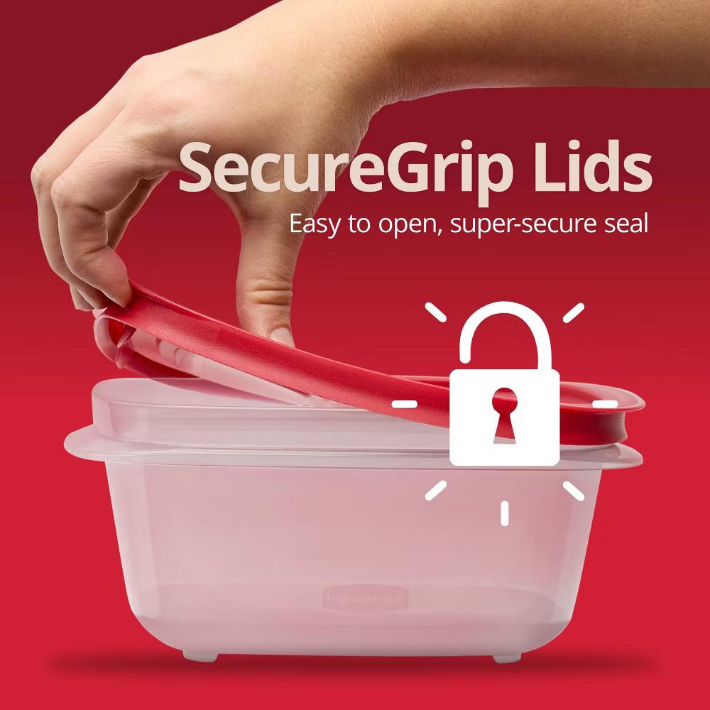 10pc Easy Store Square and Round Food Storage Container Set Red - Image 5