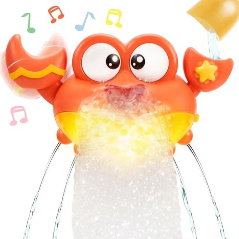 LED Bubble Crab Bath Toy for Toddlers 2-4, Automatic Bubble Machine with Music & Lights, Bathtub Sensory Toys, Easter Gifts for Kids Boys Girls - Image 7