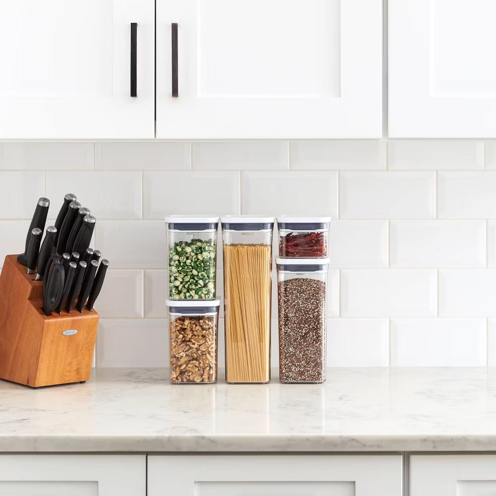 POP 5pc Plastic Airtight Food Storage Container Set White: Kitchen Canisters, Dishwasher-Safe, Lifetime Warranty - Image 4